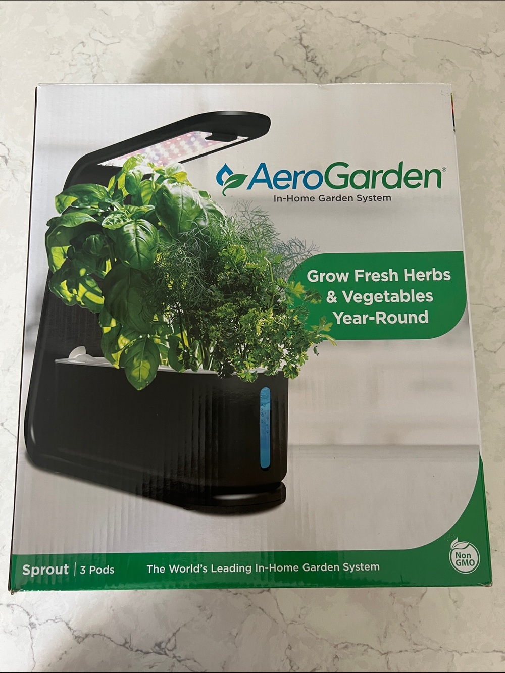 AeroGarden Sprout Indoor Garden System - Black with Green Accents